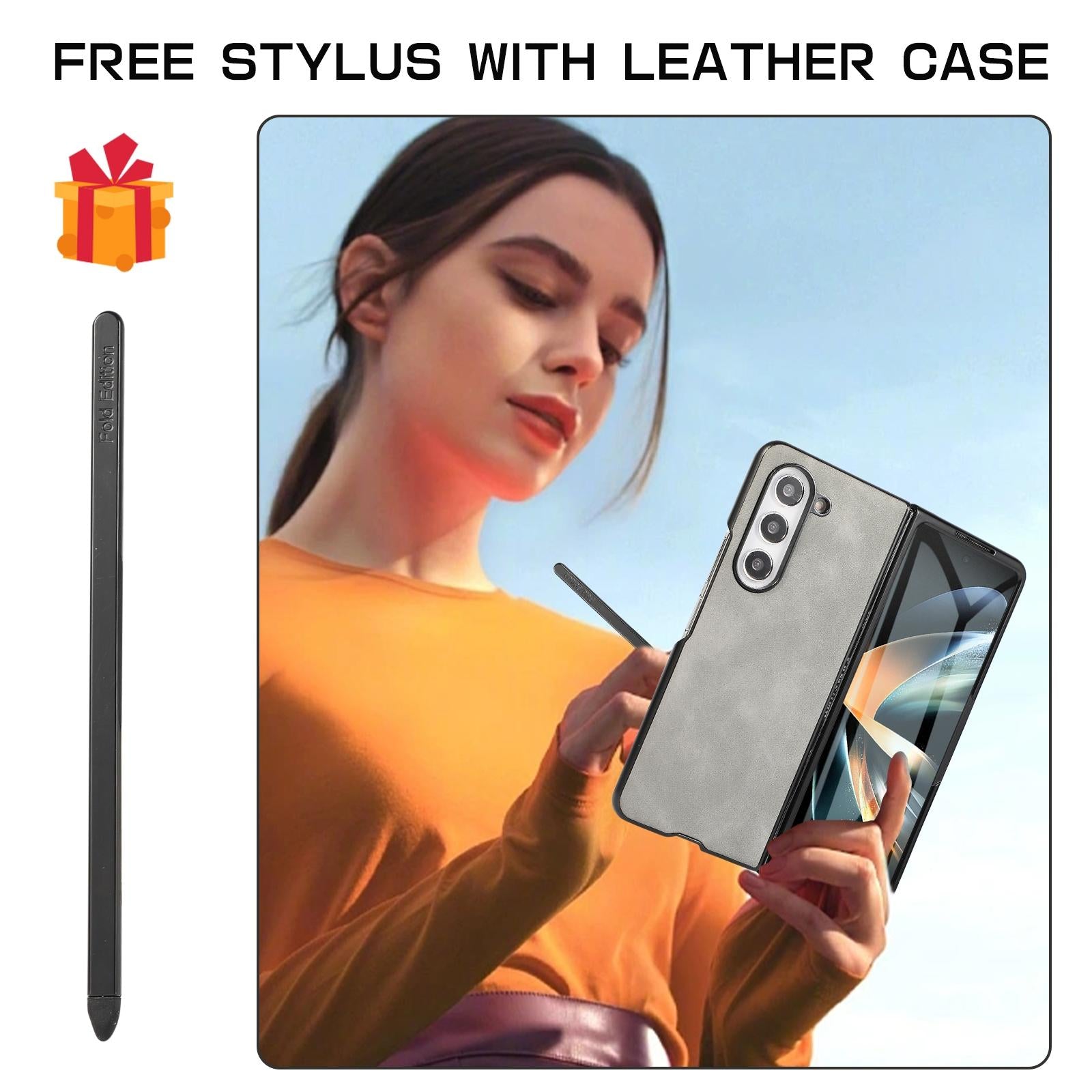 V562-A309974600ADE-202503211441-05 For Samsung Galaxy Z Fold4 5G Shockproof Foldable Leather Case With Stylus - Purple - Image 6