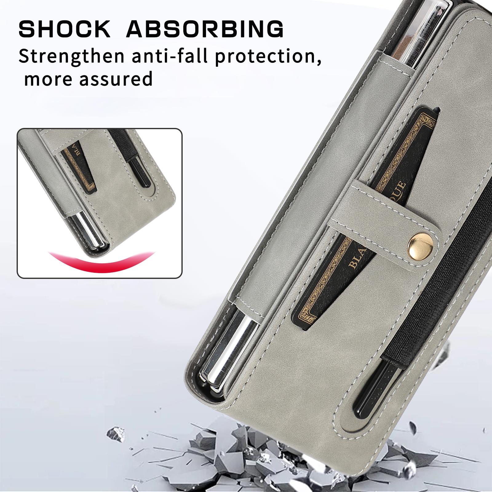 V562-A309974600ADE-202503211441-08 For Samsung Galaxy Z Fold4 5G Shockproof Foldable Leather Case With Stylus - Purple - Image 9