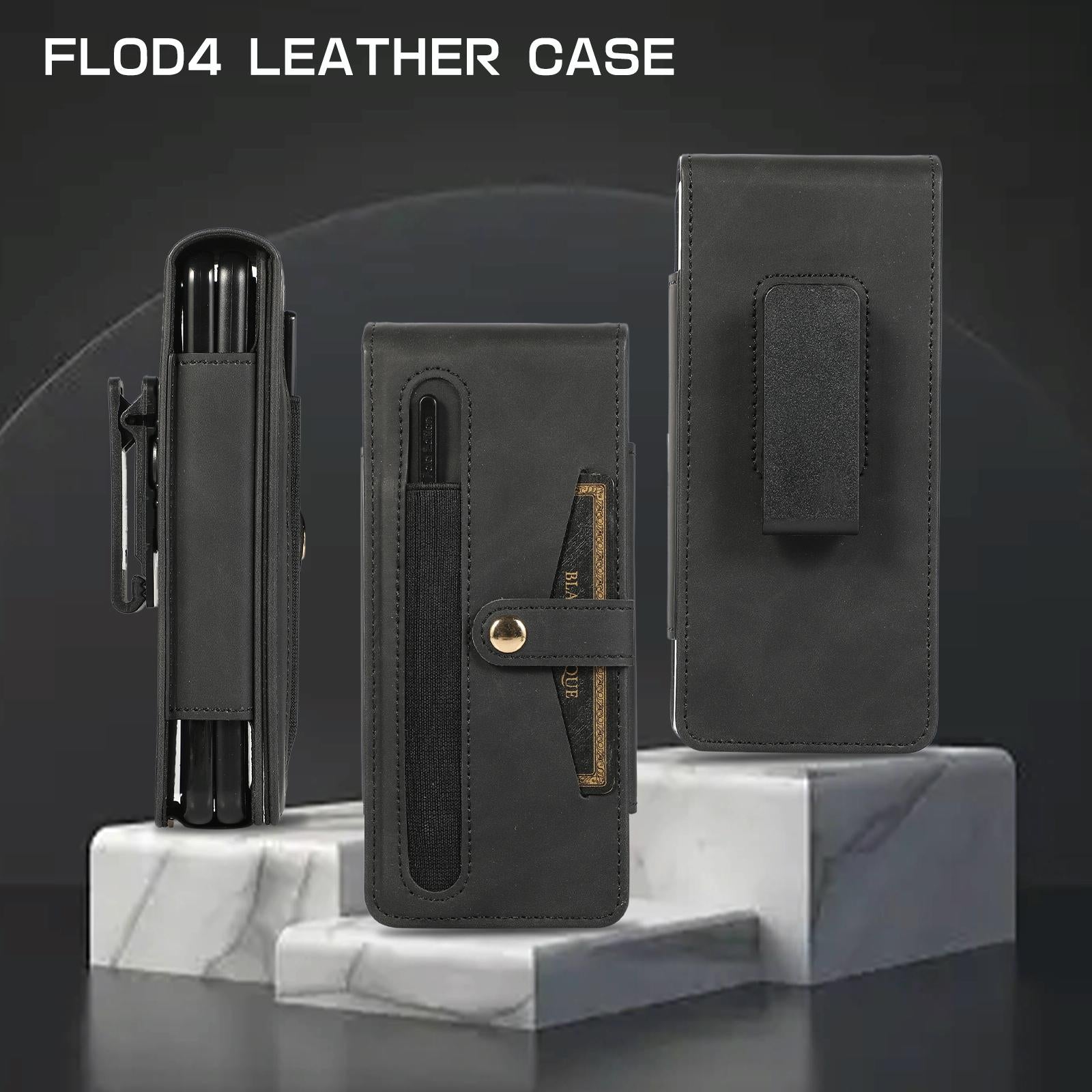 V562-A309974600ADE-202503211441-10 For Samsung Galaxy Z Fold4 5G Shockproof Foldable Leather Case With Stylus - Purple - Image 11