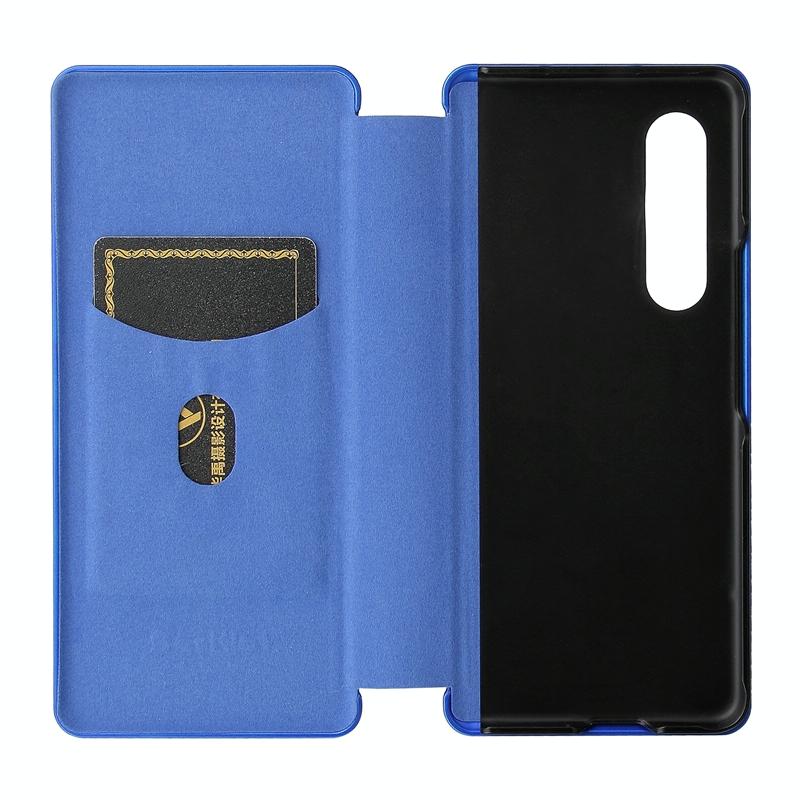V562-A404995300ADE-202505291330-04 For Samsung Galaxy Z Fold4 5G Carbon Fiber Flip Leather Case - Pink - Image 5