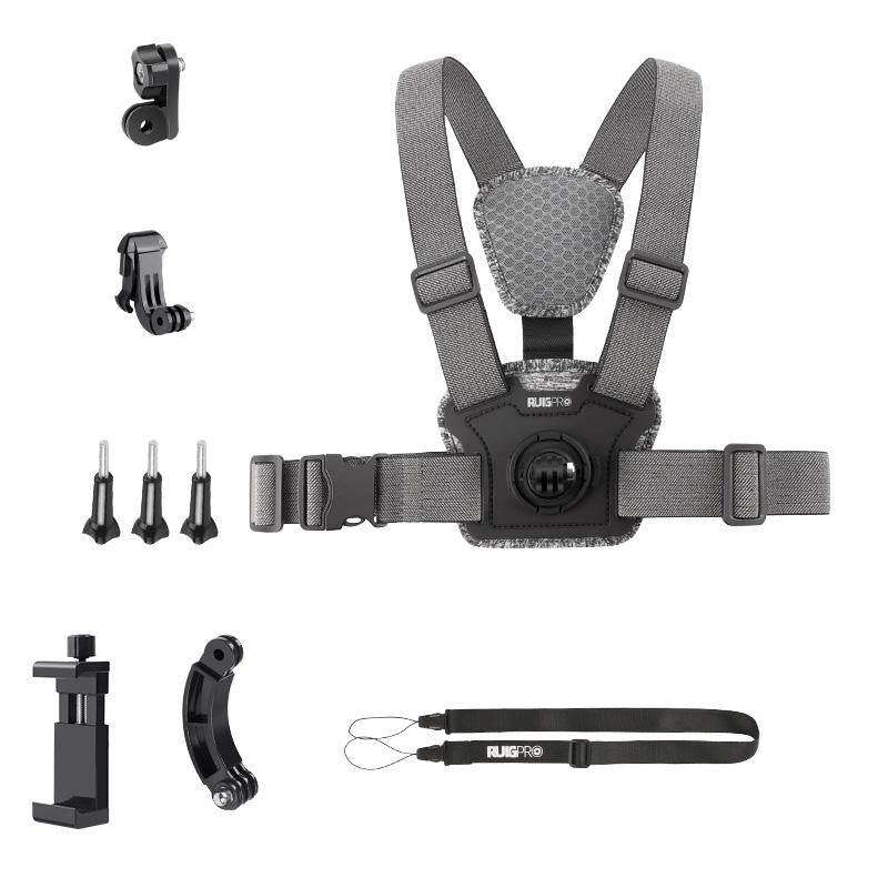 V562-A503673600ADE-202505212005-01 Adjustable Chest Strap with Mount and Screw - 6 In 1 360 Phone Clamp - Image 2