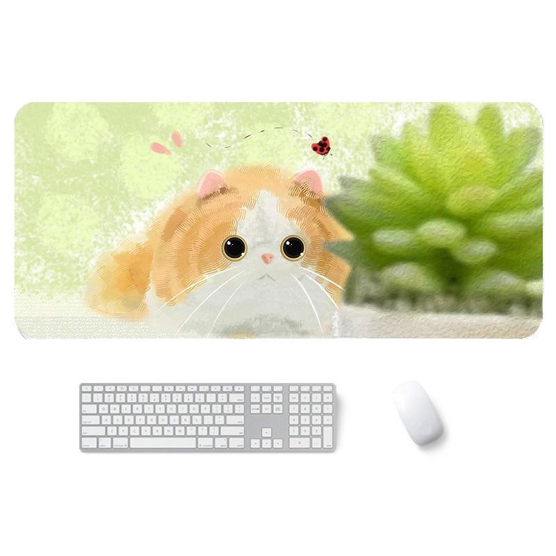V562-B0144723750DBT-202505261212-00 Waterproof Cartoon Mouse Pad Non Slip Design - Yellow Cat - Image 1