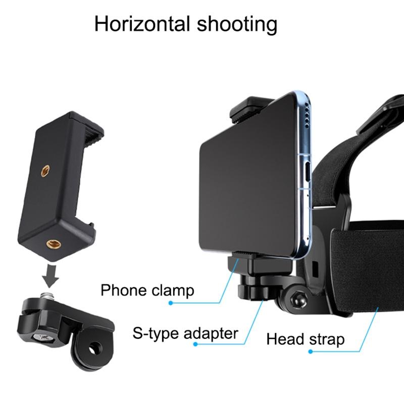 V562-B0461ACD-202503062110-04 Adjustable Head Strap with Phone Clamp for Gopro and Action Cameras - Image 5