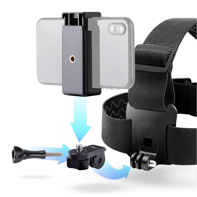 V562-B0461ACD-202503062110-07 Adjustable Head Strap with Phone Clamp for Gopro and Action Cameras - Image 8