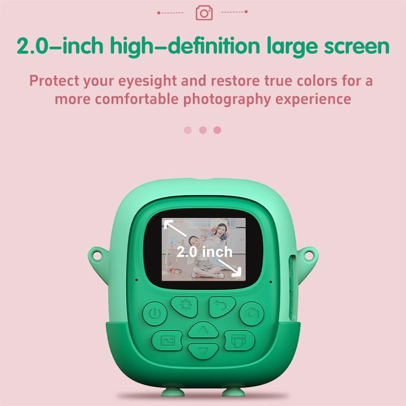 V562-B1003384060DBT-221820-07 720P Hd Reversible Mini Digital Camera For Children - Cartoon Print - Green - Image 8