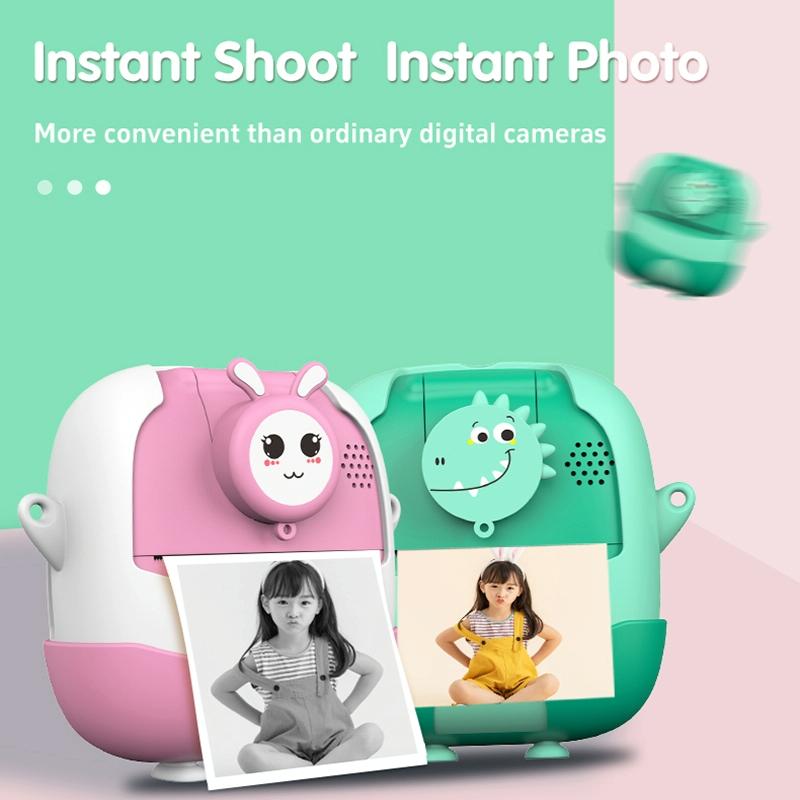 V562-B1003384060DBT-221820-08 720P Hd Reversible Mini Digital Camera For Children - Cartoon Print - Green - Image 9