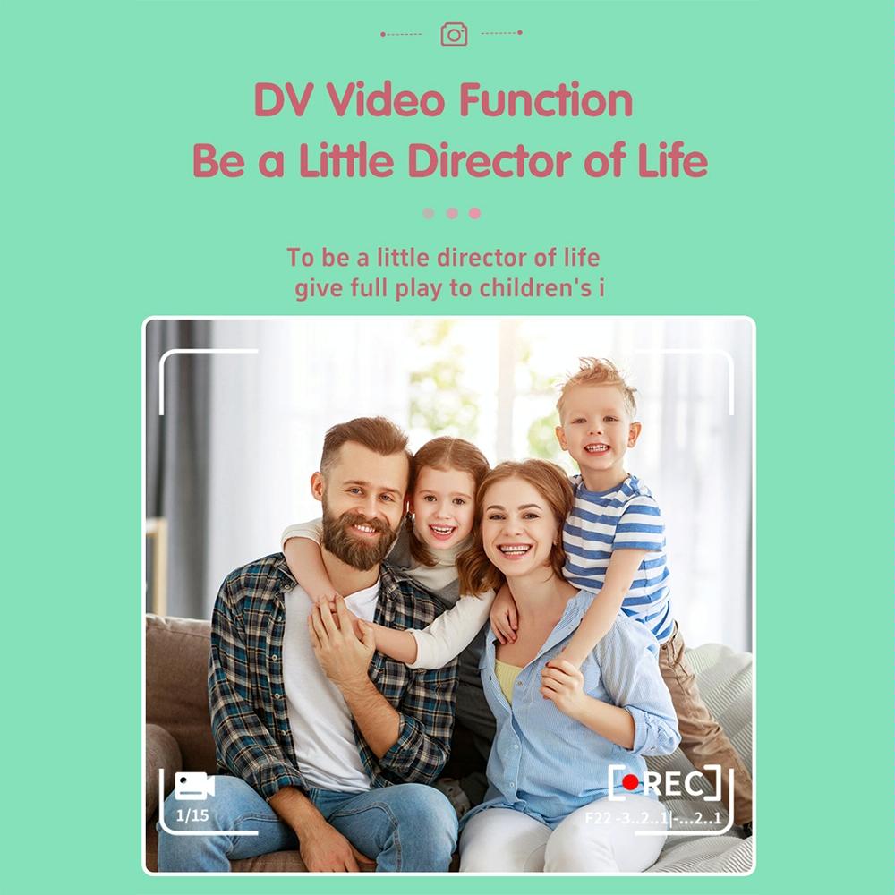 V562-B1003384060DBT-221820-11 720P Hd Reversible Mini Digital Camera For Children - Cartoon Print - Green - Image 12