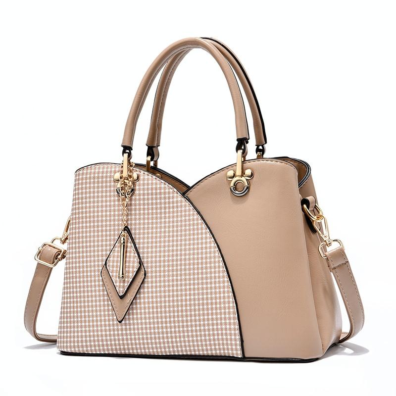 V562-B1004522060DBT-202504251717-01 Spacious Texture Handbag - Large Capacity - Khaki - Image 2