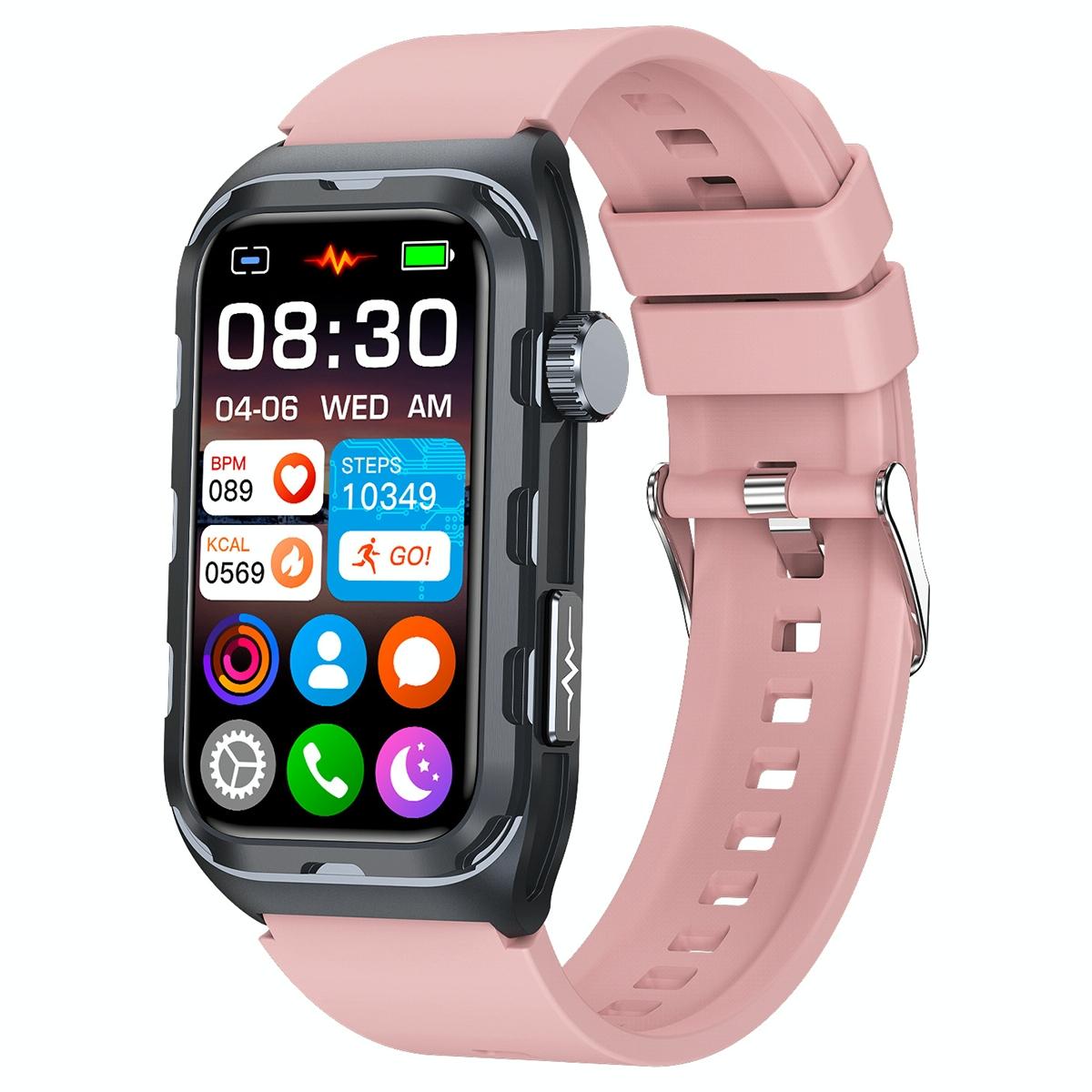 V562-B100582600ADE-202504252032-00 Waterproof Ecg Smart Watch For Health Monitoring - Ip68 - Pink - Image 1
