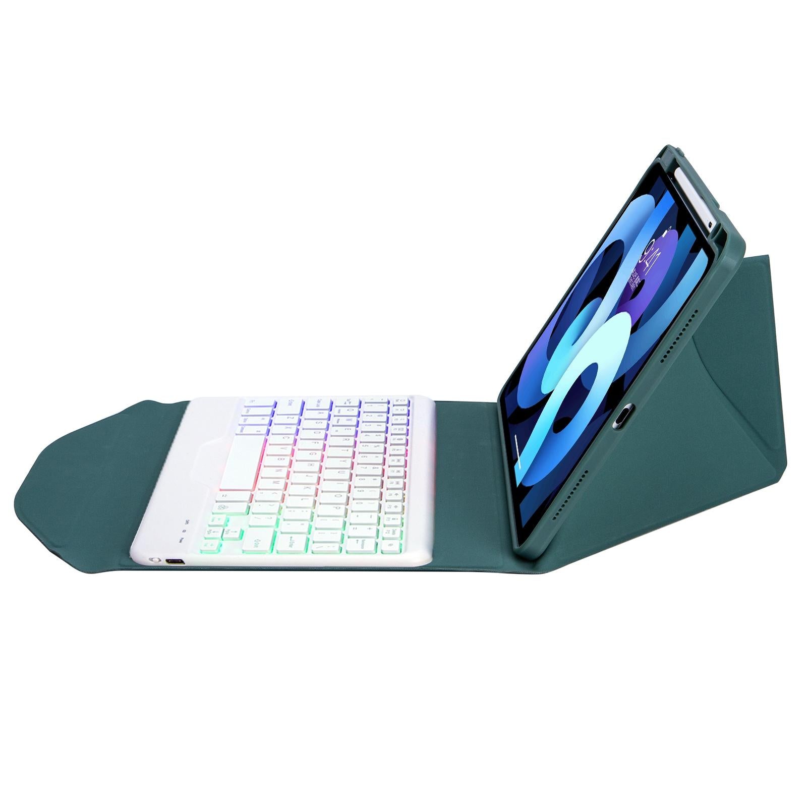 V562-B100972300ADE-202504291937-05 Bluetooth Keyboard Leather Case For Ipad Pro 11 - Backlit With Pen Slot - Pink - Image 6
