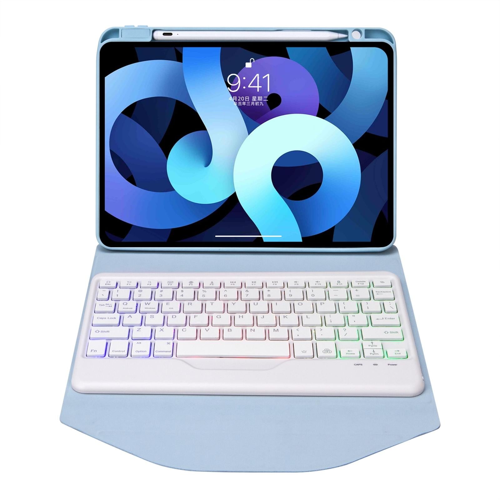 V562-B100972300ADE-202504291937-14 Bluetooth Keyboard Leather Case For Ipad Pro 11 - Backlit With Pen Slot - Pink - Image 15