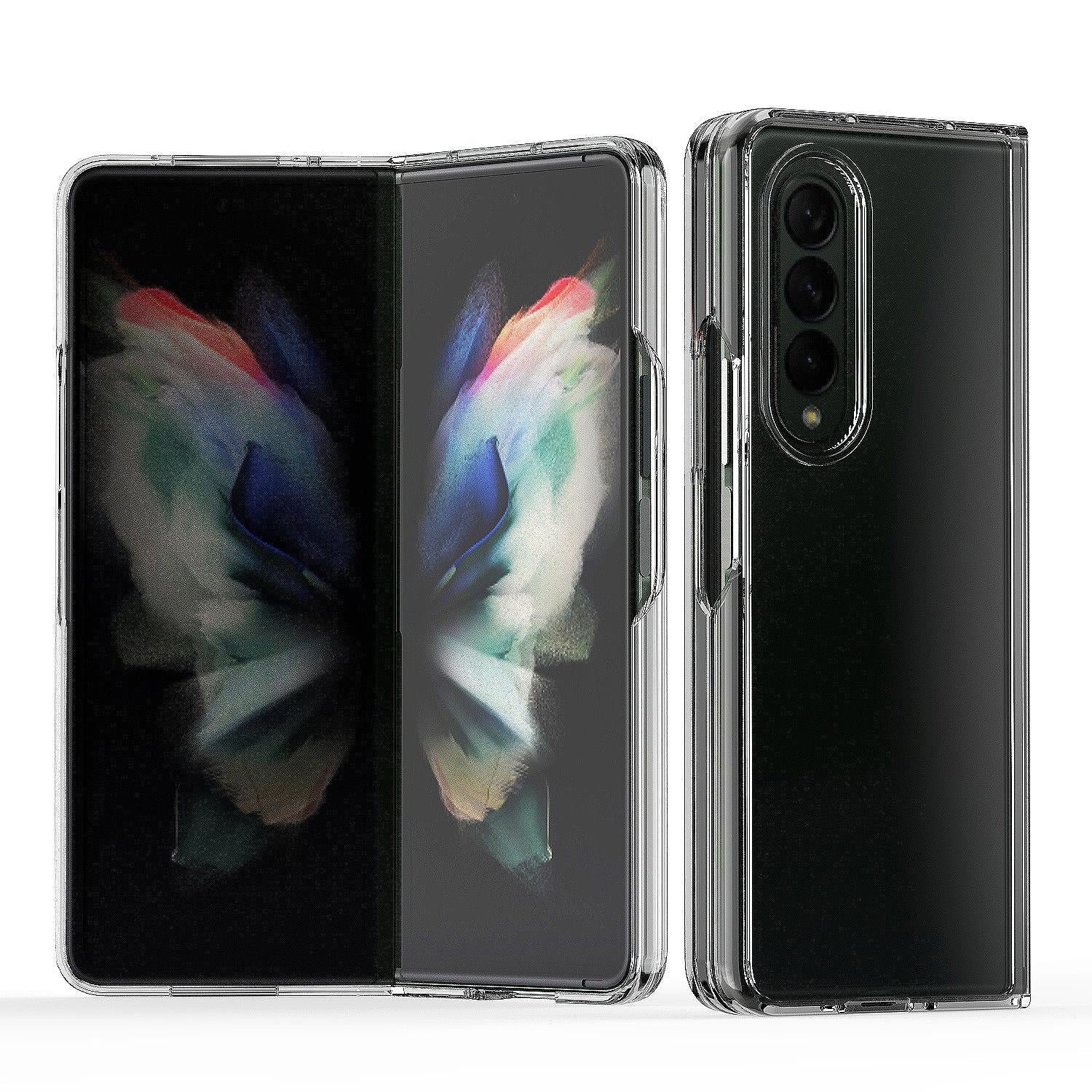 V562-B101044300ADE-202505221853-01 For Samsung Galaxy Z Fold4 5G Clear Acrylic Tpu Phone Case - Black - Image 2