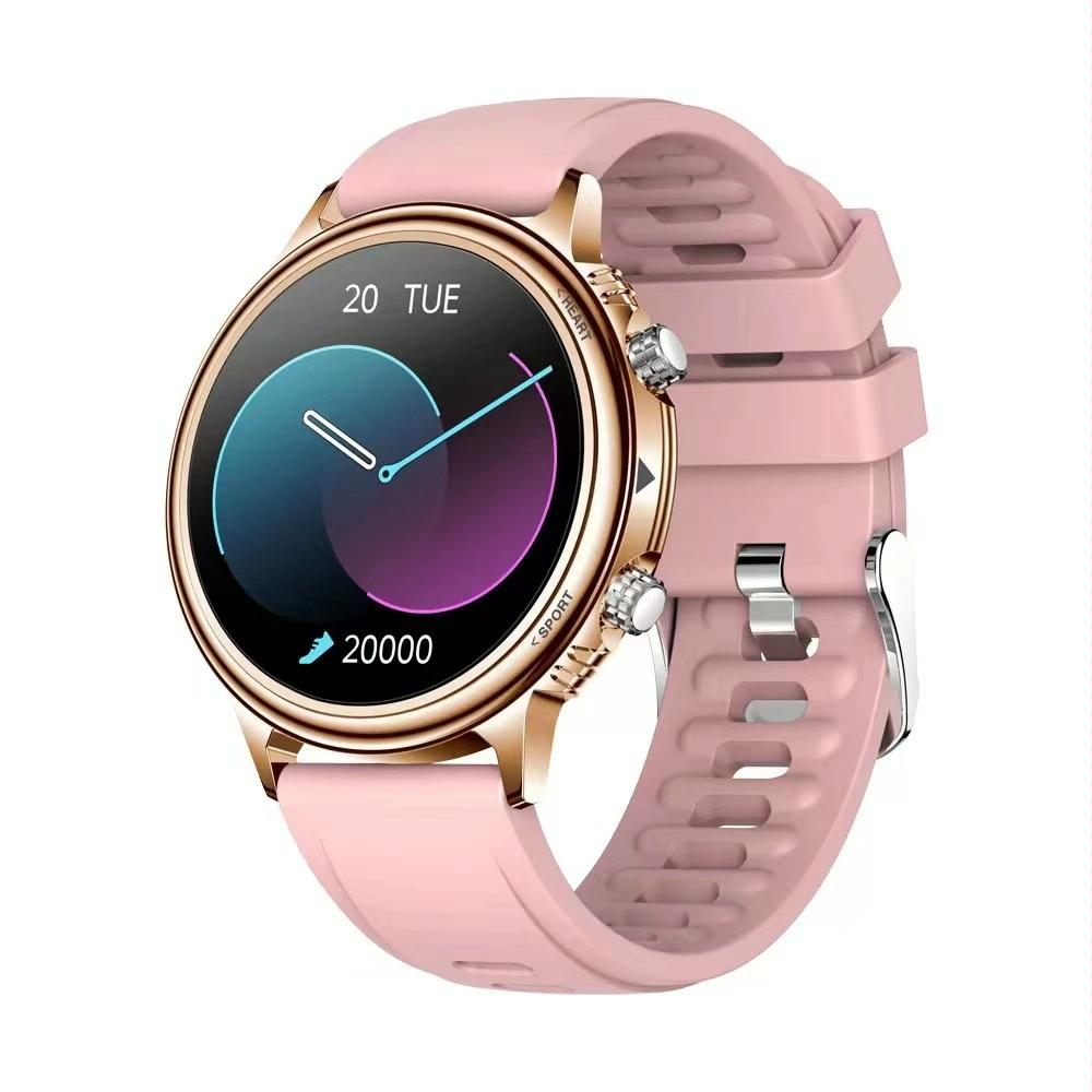 V562-B101228100AYS-202504171910-00 Silicone Band Smart Watch With Colour Screen - Pink - Image 1