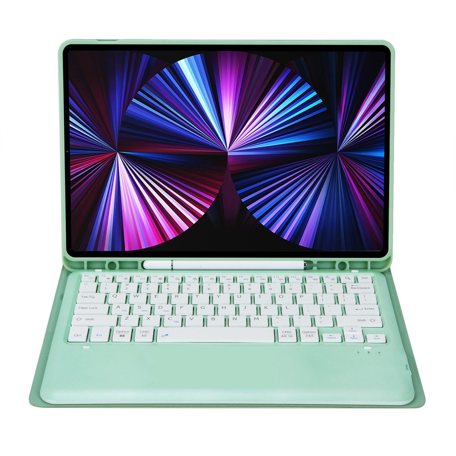V562-B101499200ADE-202504291932-03 Detachable Bluetooth Keyboard Leather Case For Ipad Pro 12.9 2021 / 2020 / 2018 With Pen Slot - Pink - Image 4