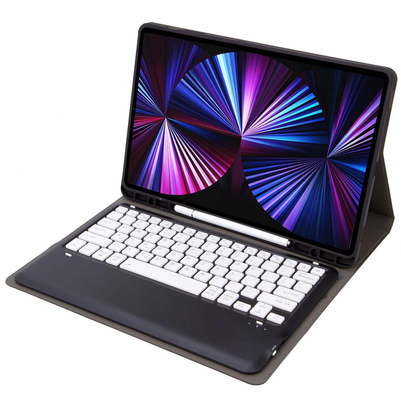 V562-B101499200ADE-202504291932-08 Detachable Bluetooth Keyboard Leather Case For Ipad Pro 12.9 2021 / 2020 / 2018 With Pen Slot - Pink - Image 9
