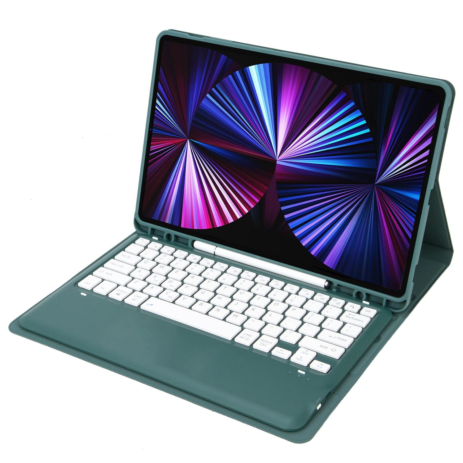 V562-B101499200ADE-202504291932-13 Detachable Bluetooth Keyboard Leather Case For Ipad Pro 12.9 2021 / 2020 / 2018 With Pen Slot - Pink - Image 14