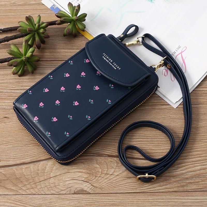 V562-B1017653060DBT-202505191635-00 Floral Multi Card Crossbody Bag For Women - Blue - Image 1