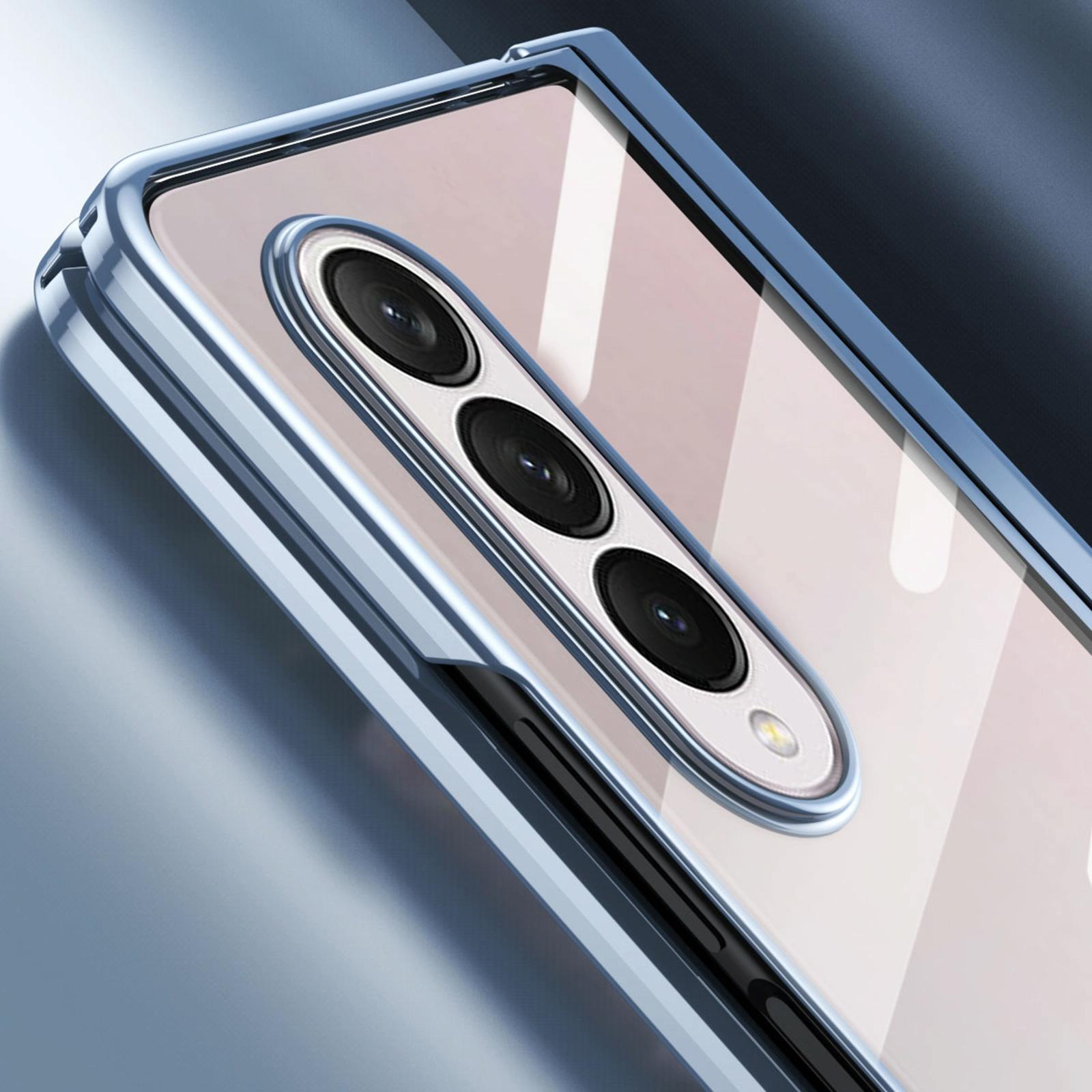 V562-B101803300ADE-202505291311-03 For Samsung Galaxy Z Fold4 5G Case With Pen Slot - Electroplated Full Body - Black - Image 4