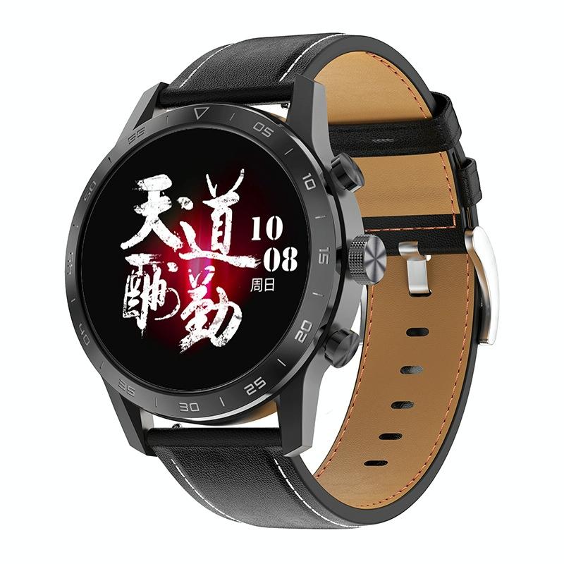 V562-B1019532060DBT-202504252046-00 Smart Dual Display Analog Digital Call Watch - Black Leather - Image 1