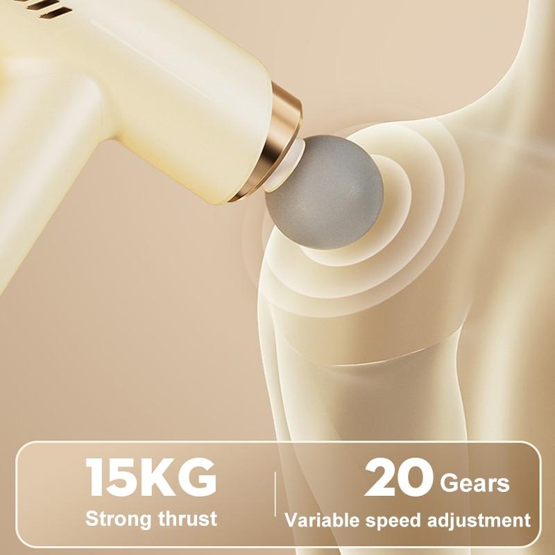 V562-B1020474060DBT-221657-05 Silent Fascia Gun For Muscle Relaxation - High Frequency Vibration Massager - Khaki - Image 6