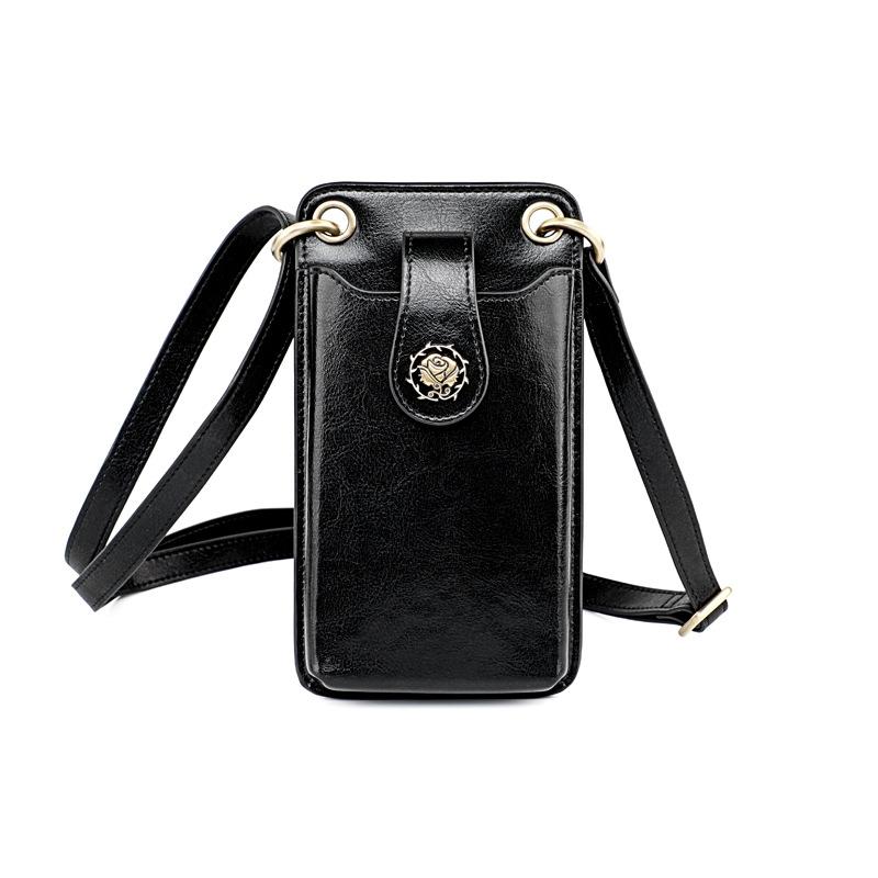 V562-B102098200ADE-202505191445-00 Mini Leather Crossbody For Women Fits Mobile Phones - Black - Image 1