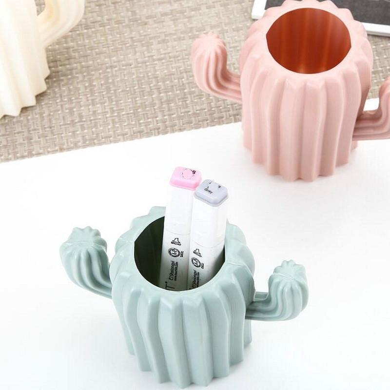 V562-B102154940DBT-202503041641-05 Cactus-shaped Vase Creative Desktop Pen Holder for Home Decor - Green - Image 6