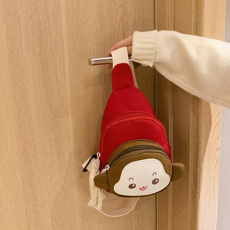 V562-B1022124060DBT-202505191541-06 Adorable Monkey Crossbody Bag For Kids - Red - Image 7