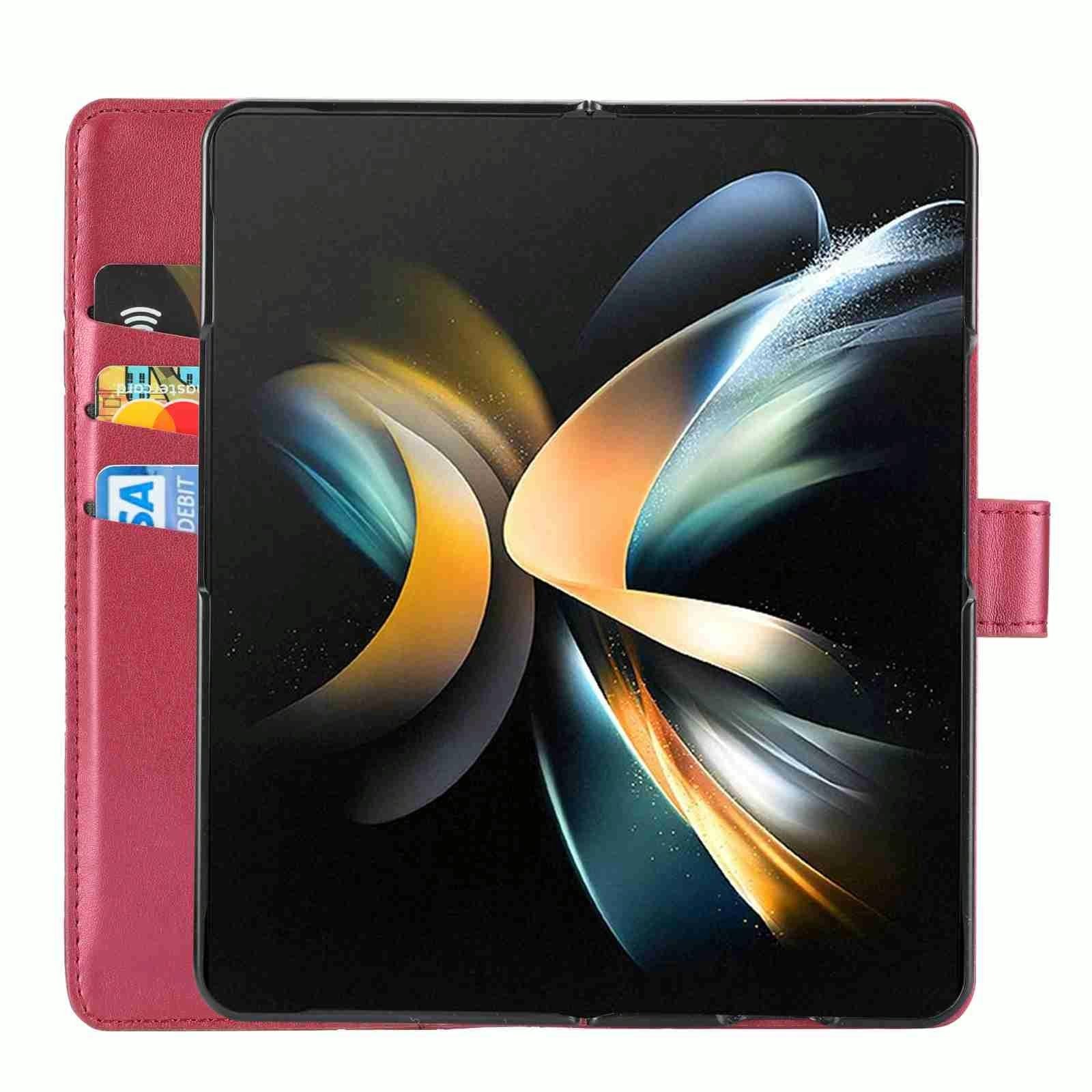 V562-B102570600ADE-202505221907-12 For Samsung Galaxy Z Fold4 5G Embossed Pu Leather Phone Case - Black - Image 13