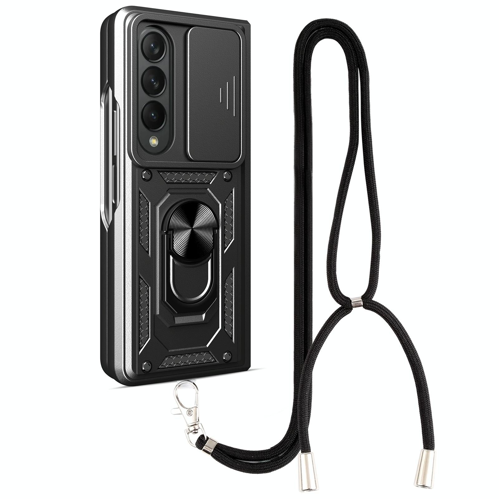 V562-B103736300ADE-202505291242-01 For Samsung Galaxy Z Fold4 5G Camshield Lanyard Case With Slide Ring - Image 2