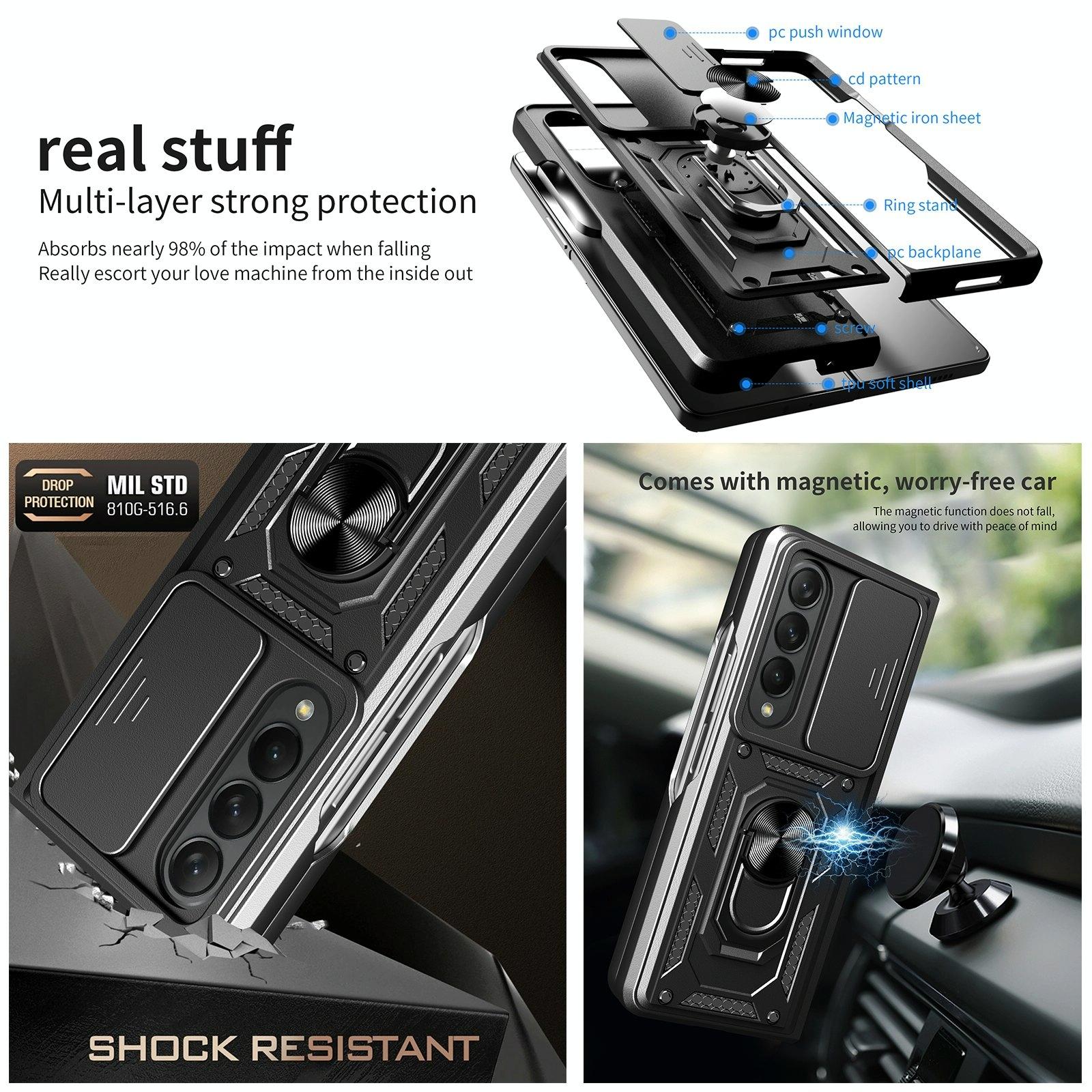 V562-B103736300ADE-202505291242-04 For Samsung Galaxy Z Fold4 5G Camshield Lanyard Case With Slide Ring - Image 5