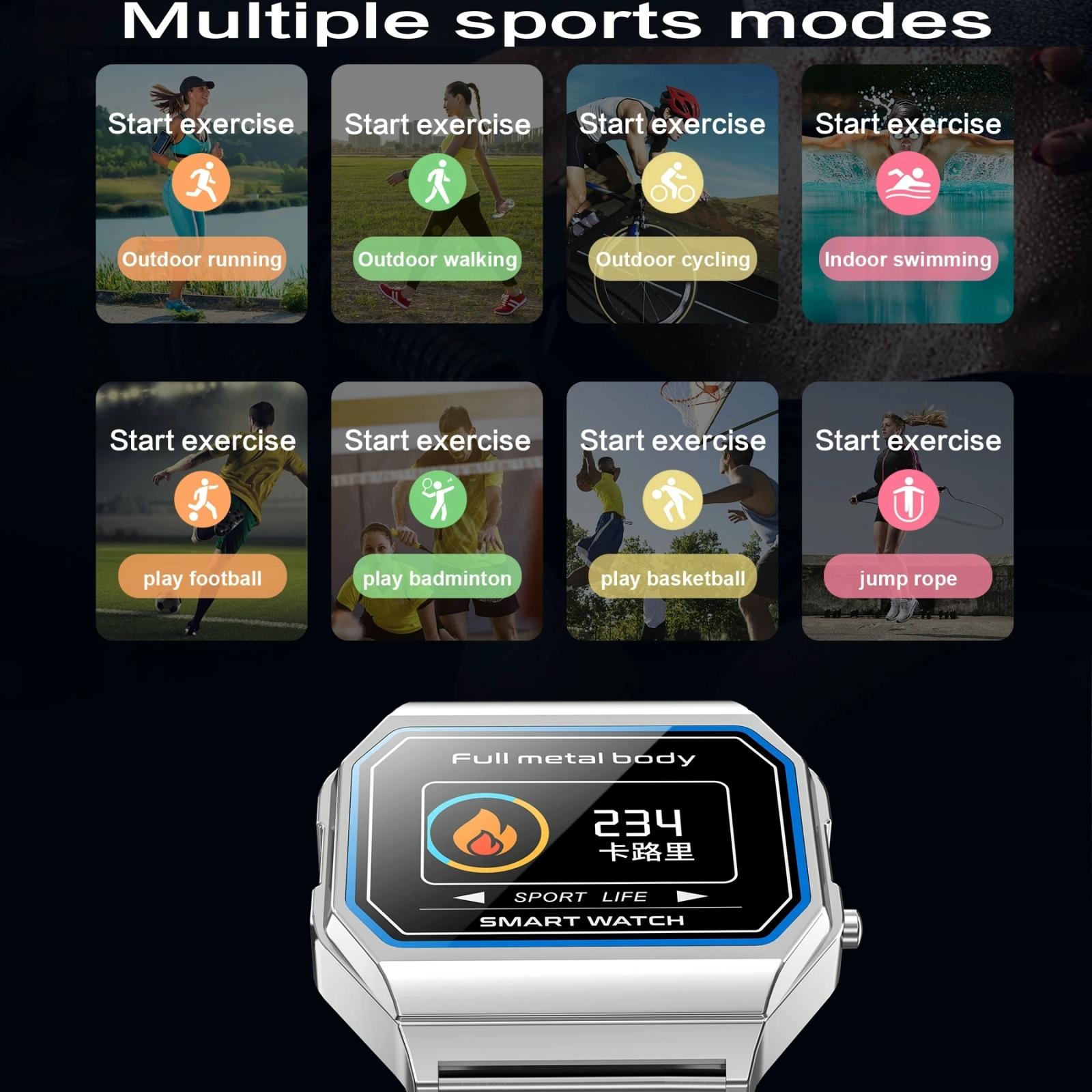 V562-B104237100AYS-202504181125-05 Leather Band Smartwatch With Waterproof Colour Screen - Gold - Image 6
