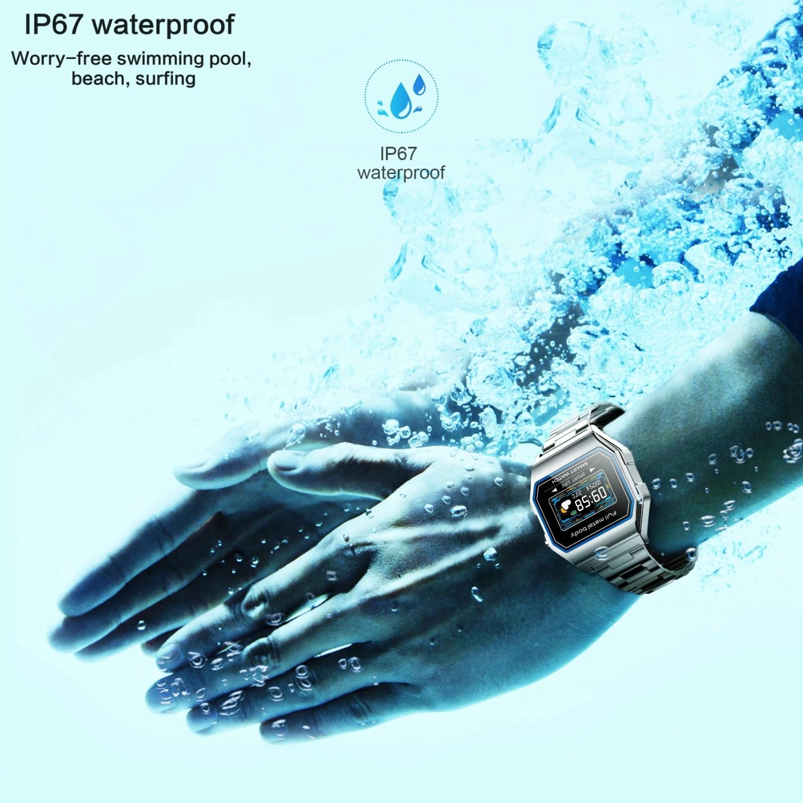 V562-B104237100AYS-202504181125-06 Leather Band Smartwatch With Waterproof Colour Screen - Gold - Image 7