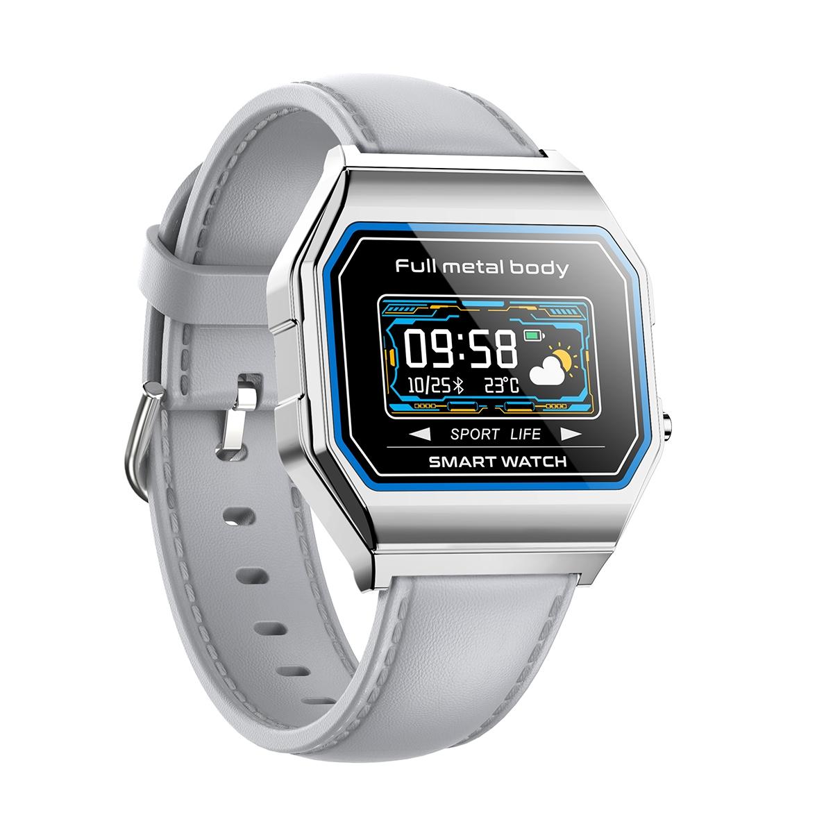 V562-B104237100AYS-202504181125-10 Leather Band Smartwatch With Waterproof Colour Screen - Gold - Image 11