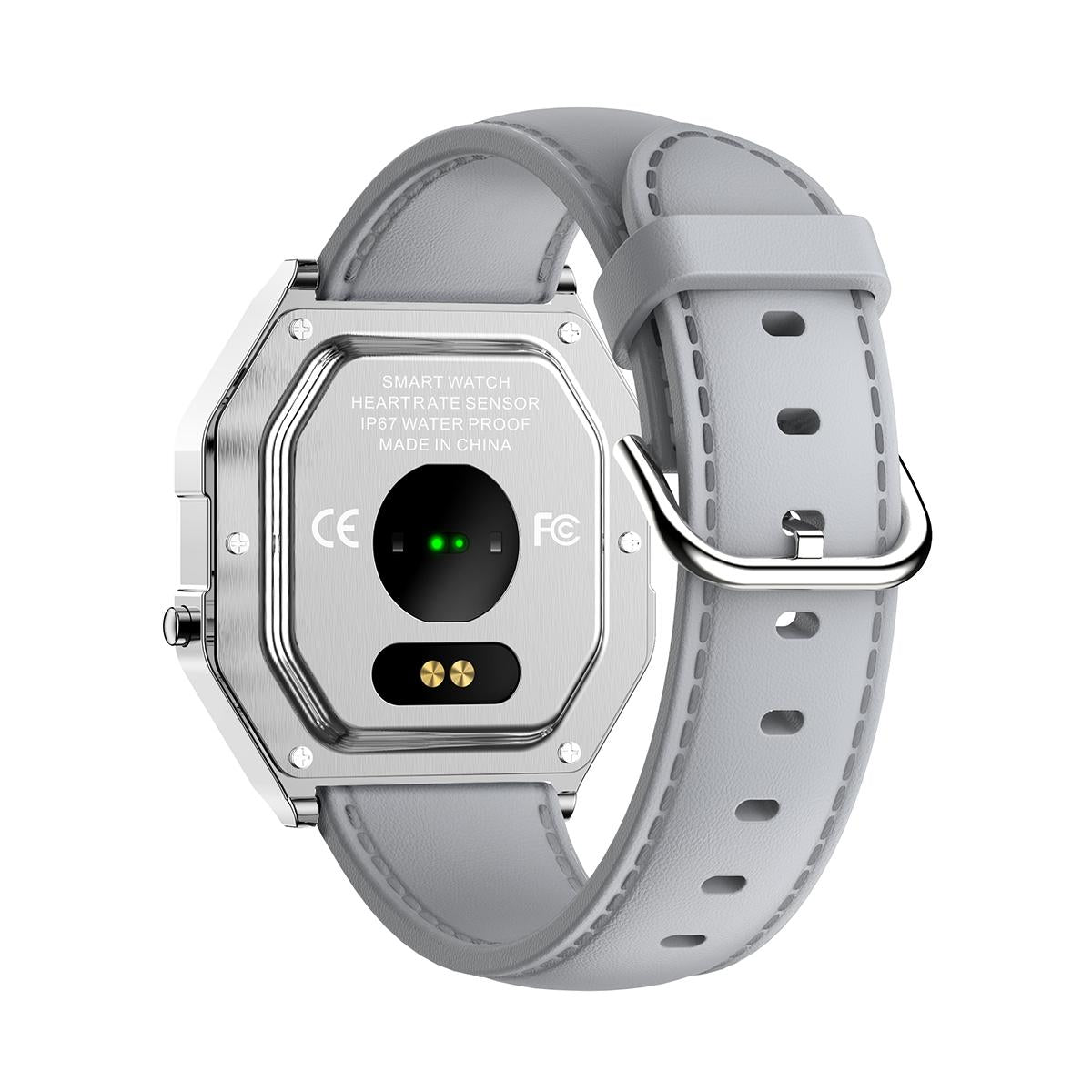 V562-B104237100AYS-202504181125-11 Leather Band Smartwatch With Waterproof Colour Screen - Gold - Image 12