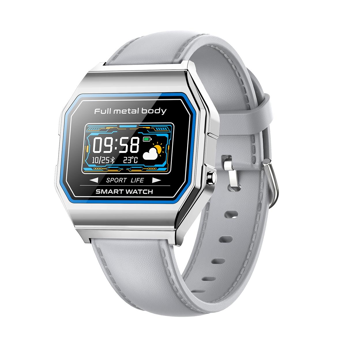 V562-B104237100AYS-202504181125-12 Leather Band Smartwatch With Waterproof Colour Screen - Gold - Image 13