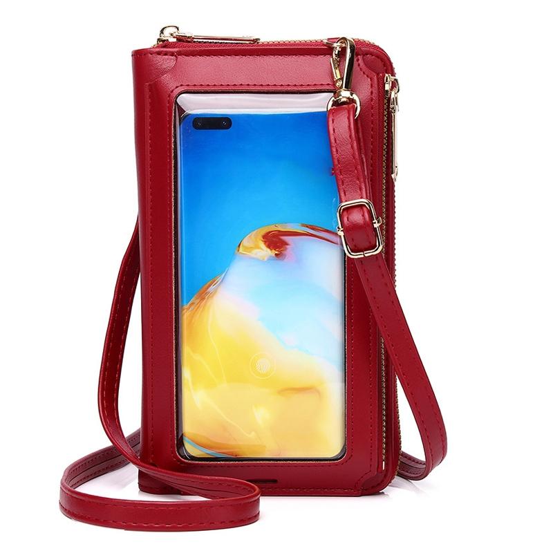 V562-B1044092060DBT-202505191506-00 Touch Screen Cross Body Phone Bag Large Capacity - Red - Image 1