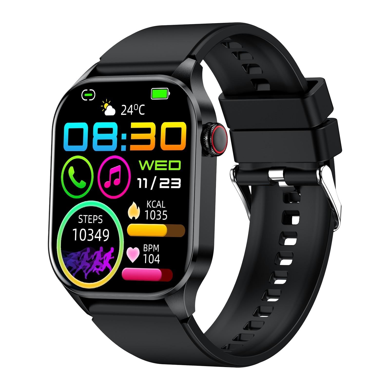 V562-B104582600ADE-202504252031-00 Waterproof Smart Watch With Bluetooth And Blood Oxygen Monitoring - Ip68 - Black - Image 1