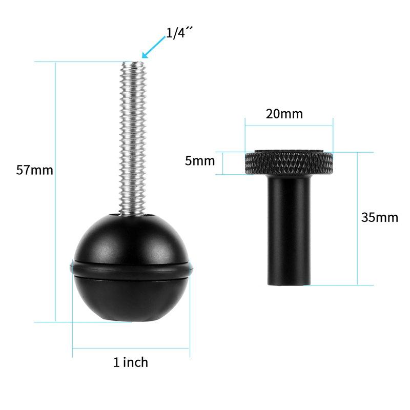 V562-B1053752060DBT-202502241630-10 Adjustable Ball Head Adapter for Underwater Photography Lights - 1/4 Inch Black - Image 11