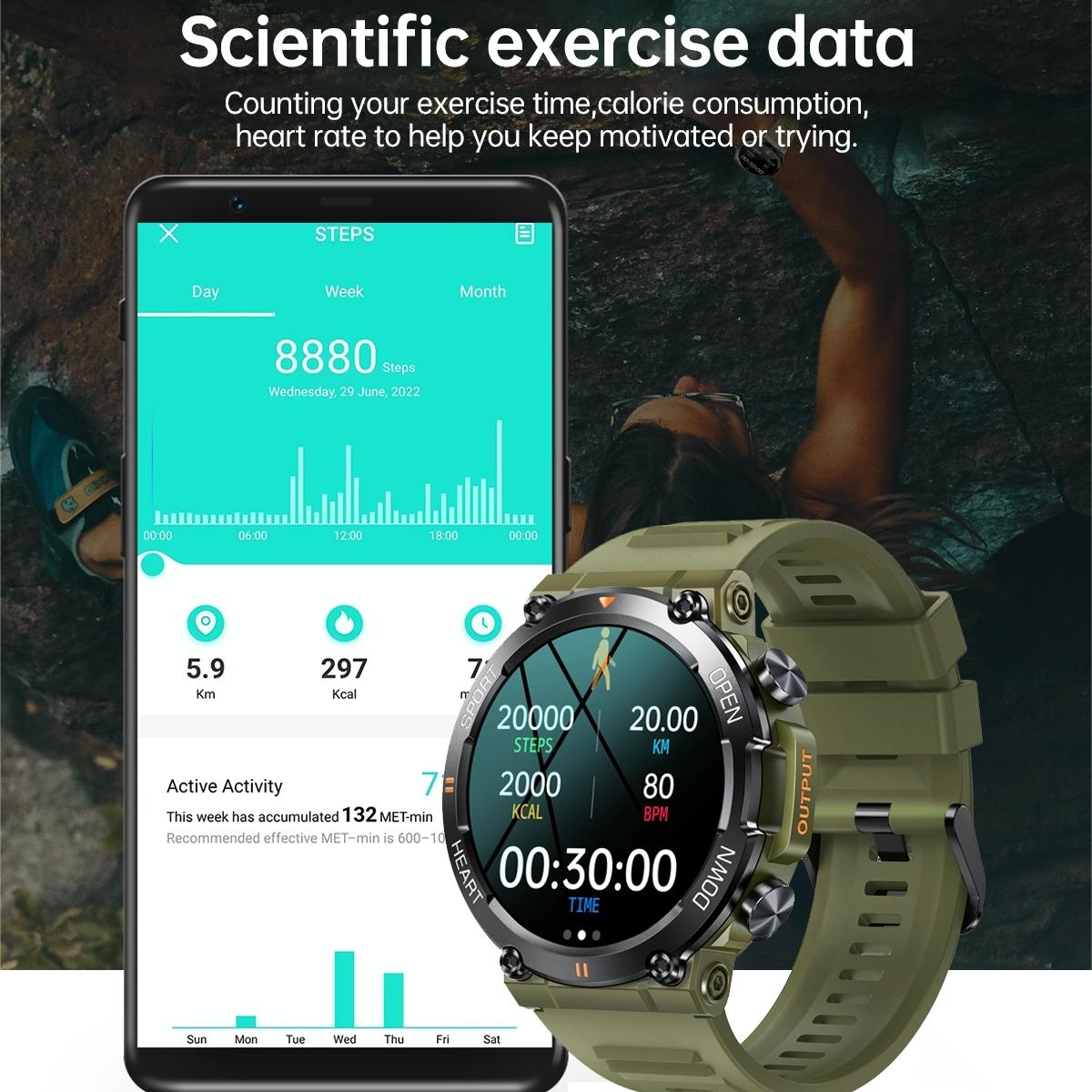 V562-B105822400ADE-202504252215-07 Smart Heart Rate And Blood Pressure Wristband - Monitor - Khaki - Image 8