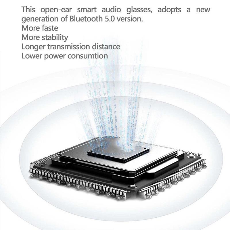 V562-B1060668450DBT-202505261808-08 Waterproof Bluetooth Glasses Earphone - Mini Binaural Smart Call - Blue - Image 9