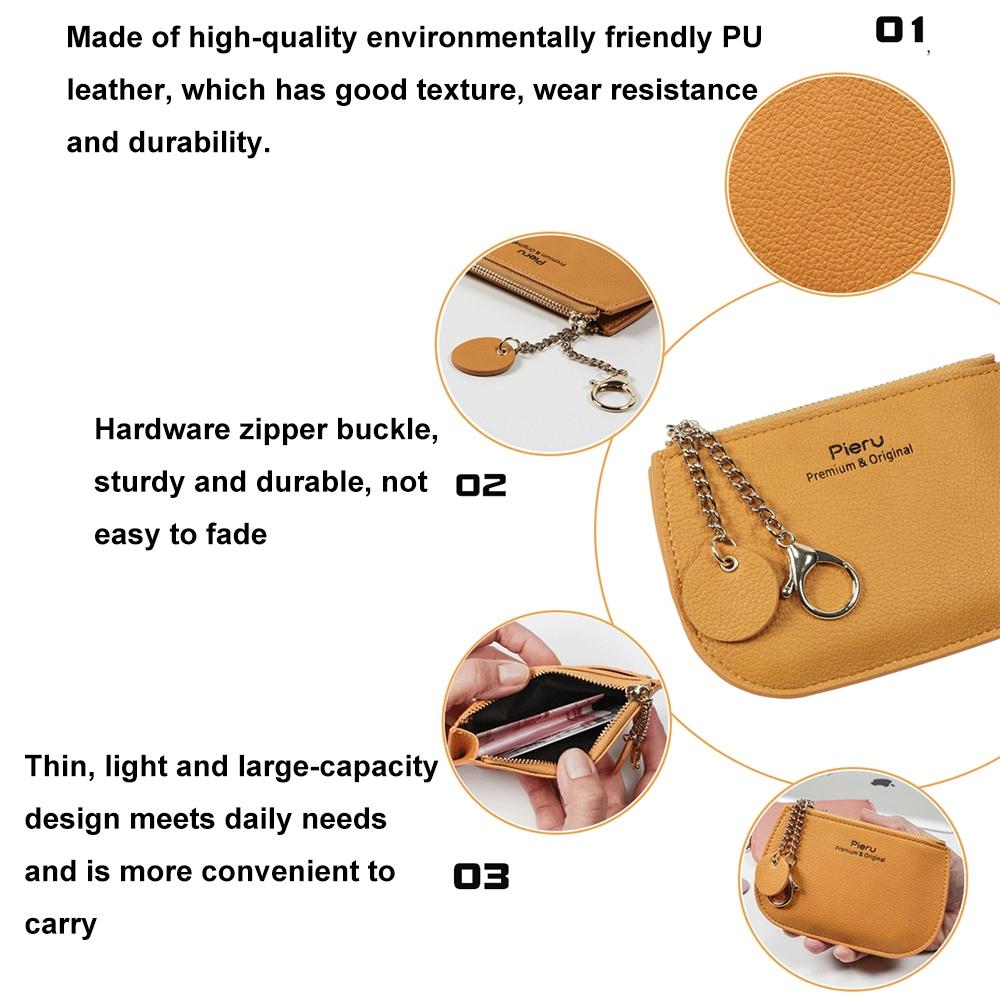 V562-B1063074060DBT-202503282011-03 Ultra Thin Zippered Mini Wallet For Women Compact Coin Purse - Black - Image 4