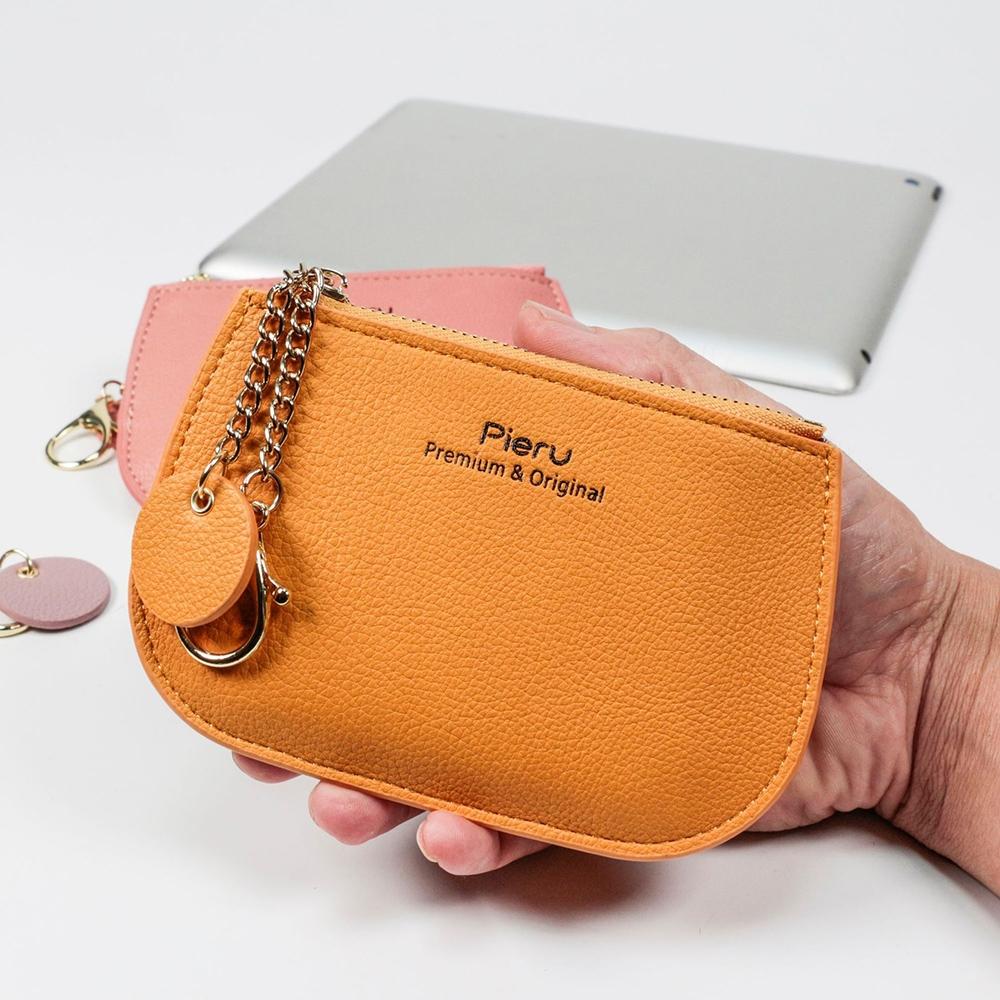 V562-B1063074060DBT-202503282011-06 Ultra Thin Zippered Mini Wallet For Women Compact Coin Purse - Black - Image 7