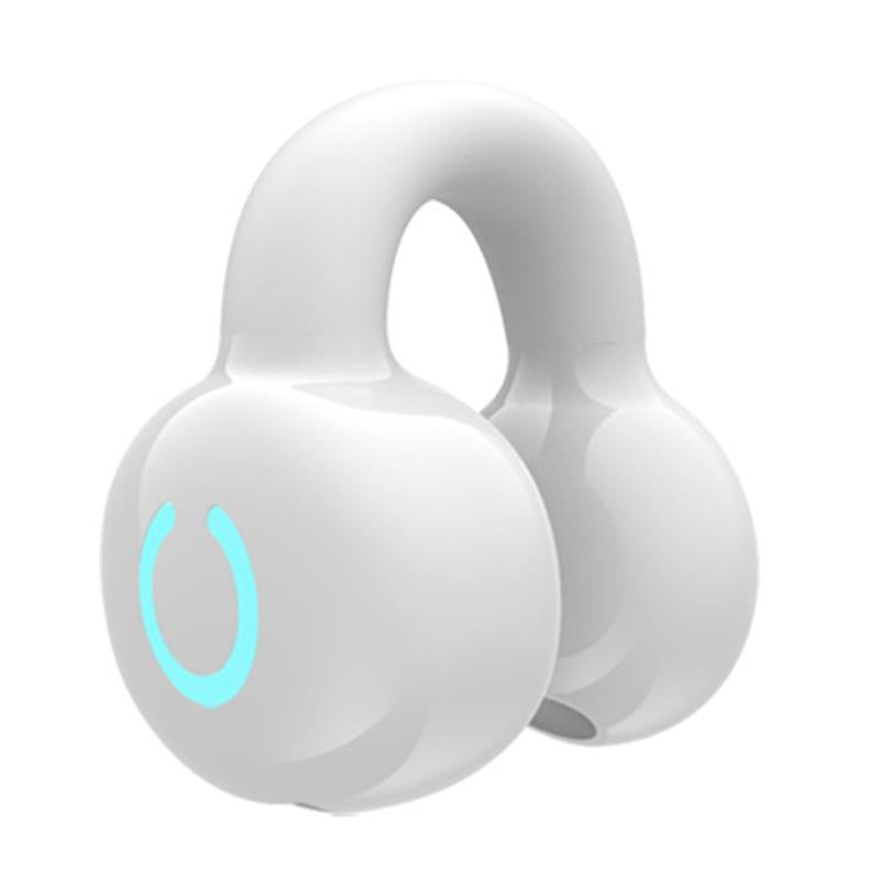 V562-B1063383060DBT-202505261827-00 Wireless Bone Conduction Earphone - Single Ear Clamp Design - White - Image 1