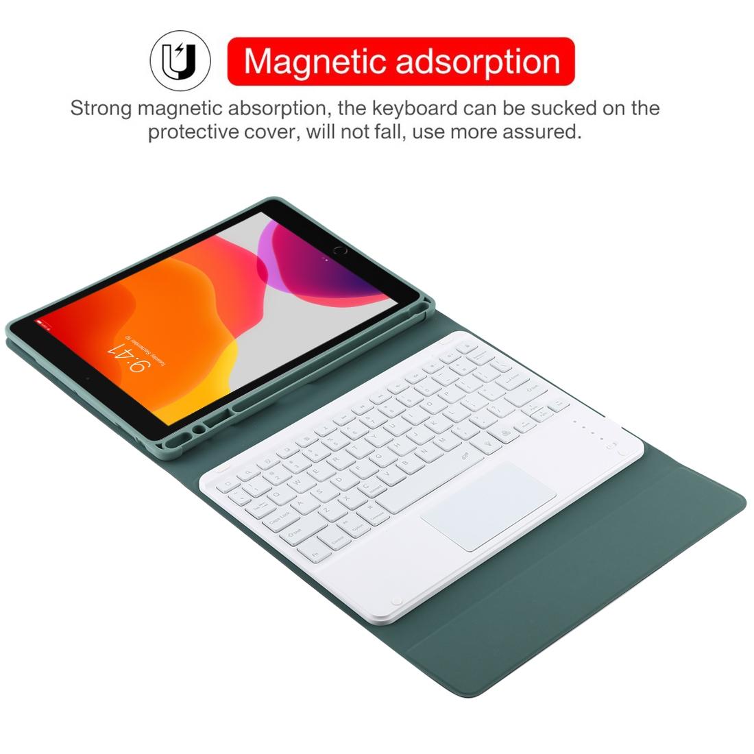 V562-B1065ORPI-202504291842-08 Bluetooth Tablet Case For Ipad 10.2 / Ipad Air 2019 With Touch Pad & Backlight & Pen Holder - Detachable - Black - Image 9