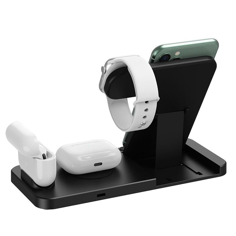 V562-B1069234060DBT-202504212046-05 Foldable 4 In 1 Wireless Charger For Mobile Devices - White - Image 6