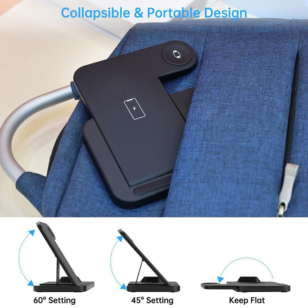 V562-B1069234060DBT-202504212046-09 Foldable 4 In 1 Wireless Charger For Mobile Devices - White - Image 10