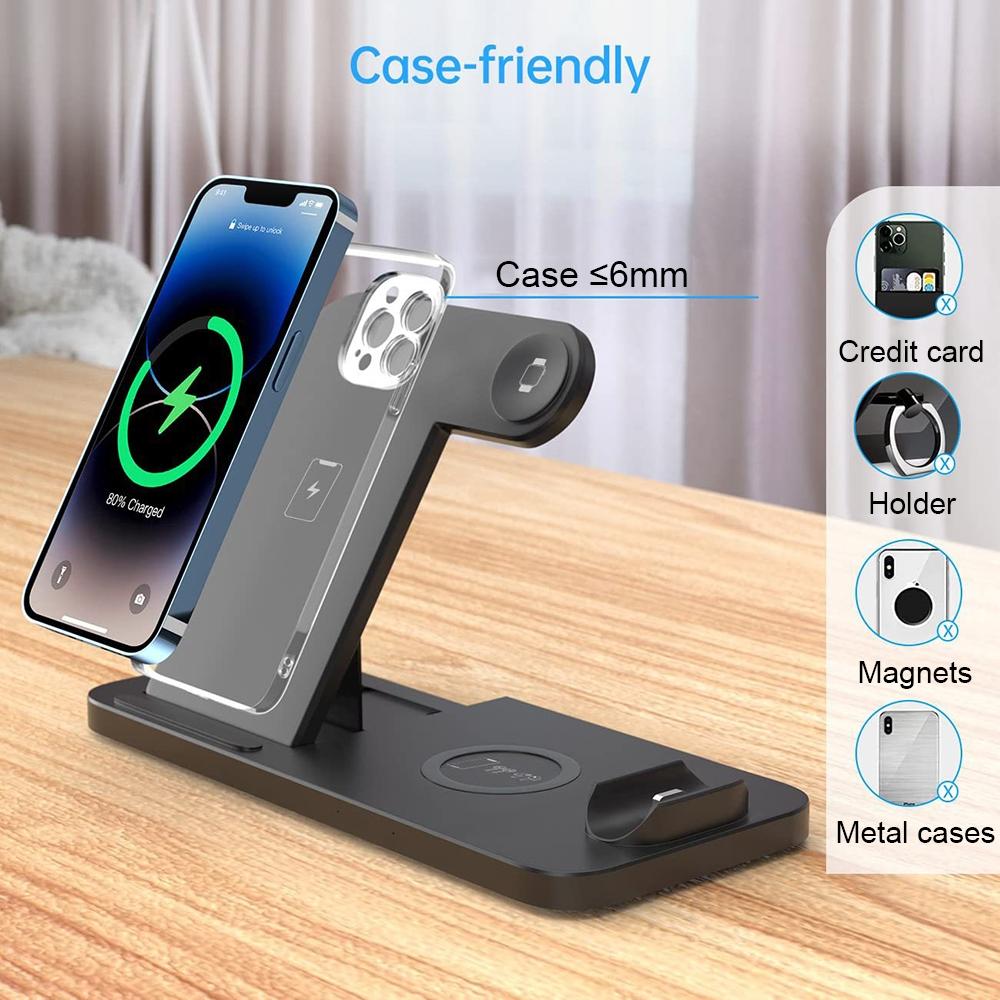 V562-B1069234060DBT-202504212046-10 Foldable 4 In 1 Wireless Charger For Mobile Devices - White - Image 11