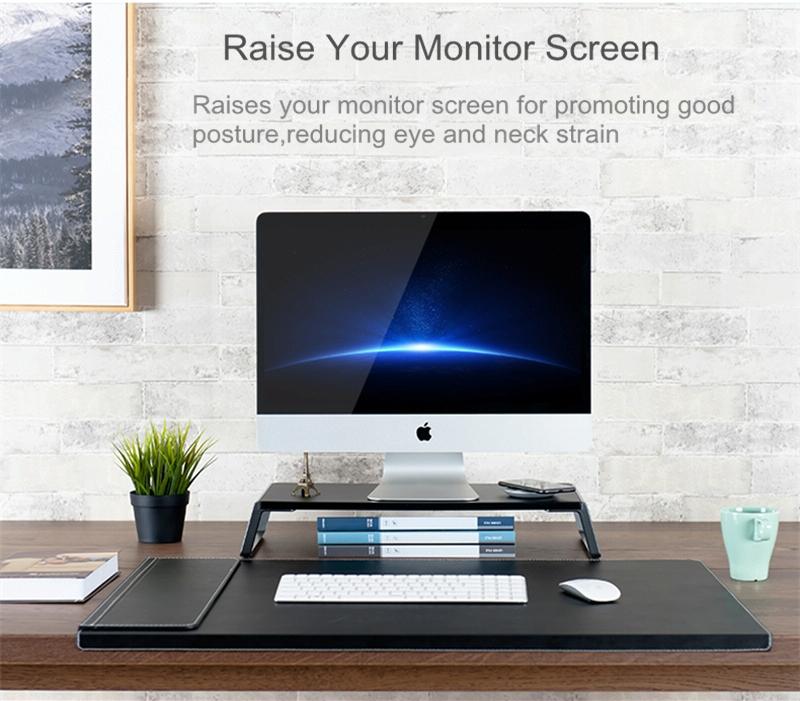V562-B107193940DBT-202504021830-05 Metal Feet Monitor Stand for Imac Macbook Lcd Printer - Light Wood Grain - Image 6