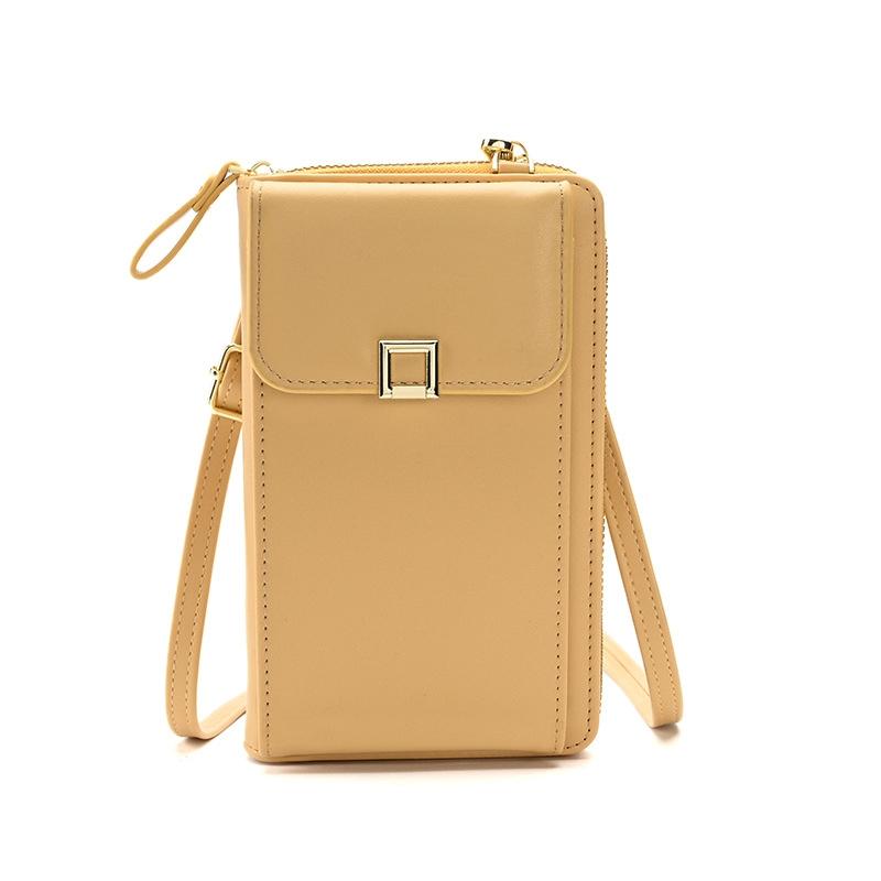 V562-B1073092060DBT-202505191711-00 Women Cross Body Phone Purse With Long Strap - Yellow - Image 1