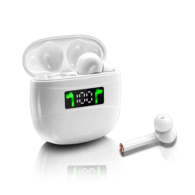 V562-B107330100AYS-202505261845-01 Waterproof Wireless Bluetooth Earbuds with Led Display and Hifi Sound - White - Image 2